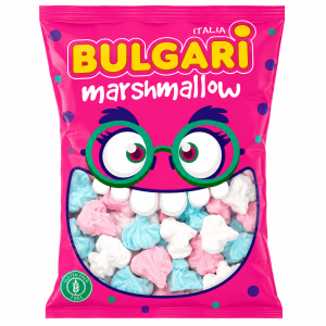 Bulgari Marshmallow Flamas Surtidas 900 g | Nubes de Azúcar Multicolor Sin Gluten