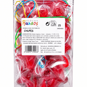 Chupes Burgos – Caramelos Duros con Forma de Chupete – Tarro 25 Unidades