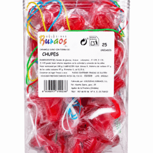 Chupes Burgos – Caramelos Duros con Forma de Chupete – Tarro 25 Unidades